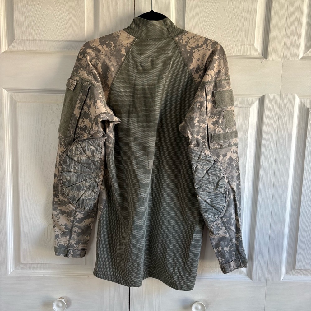 Massif Army Combat Shirt Mens Large OD Green ACU Camo ACS FR Made USA 1/4 Zip L - Picture 3 of 6